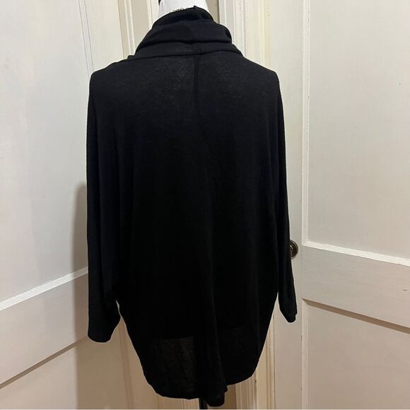 Olivia Moon Cowl Neck Light Sweater Womens Large Black - Picture 3 of 8